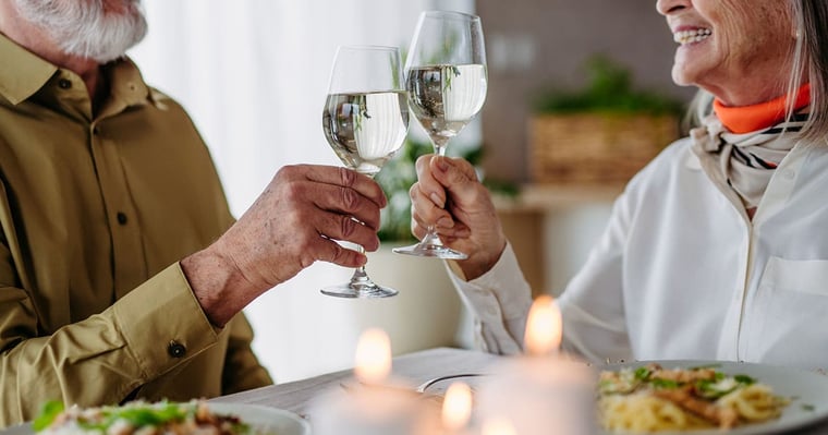 Photo of seniors wine tasting