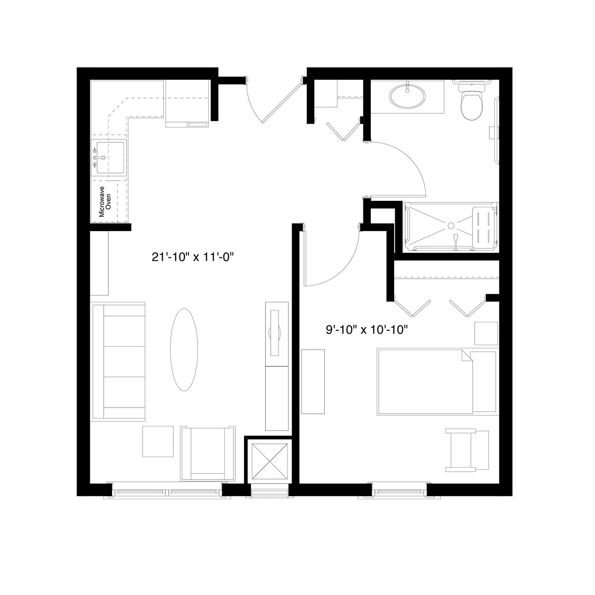 AL 1 Bedroom Floor Plan